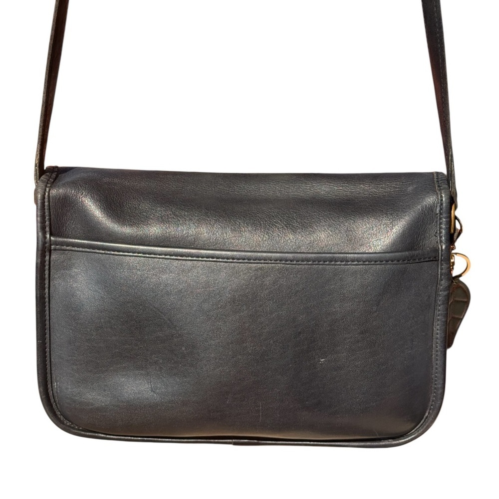 Vintage Coach City Bag 9790 Black Glove Tanned Leather Crossbody Purse USA Era - Picture 4 of 16